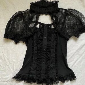 Elegant Black Lace Women Top